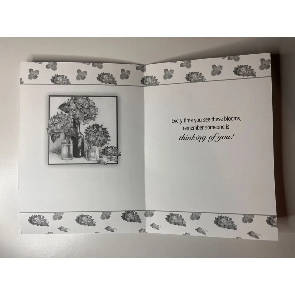Habitat Hope Greeting‎ Collection Flowers 'Thinking of You' Purple Romantic Card